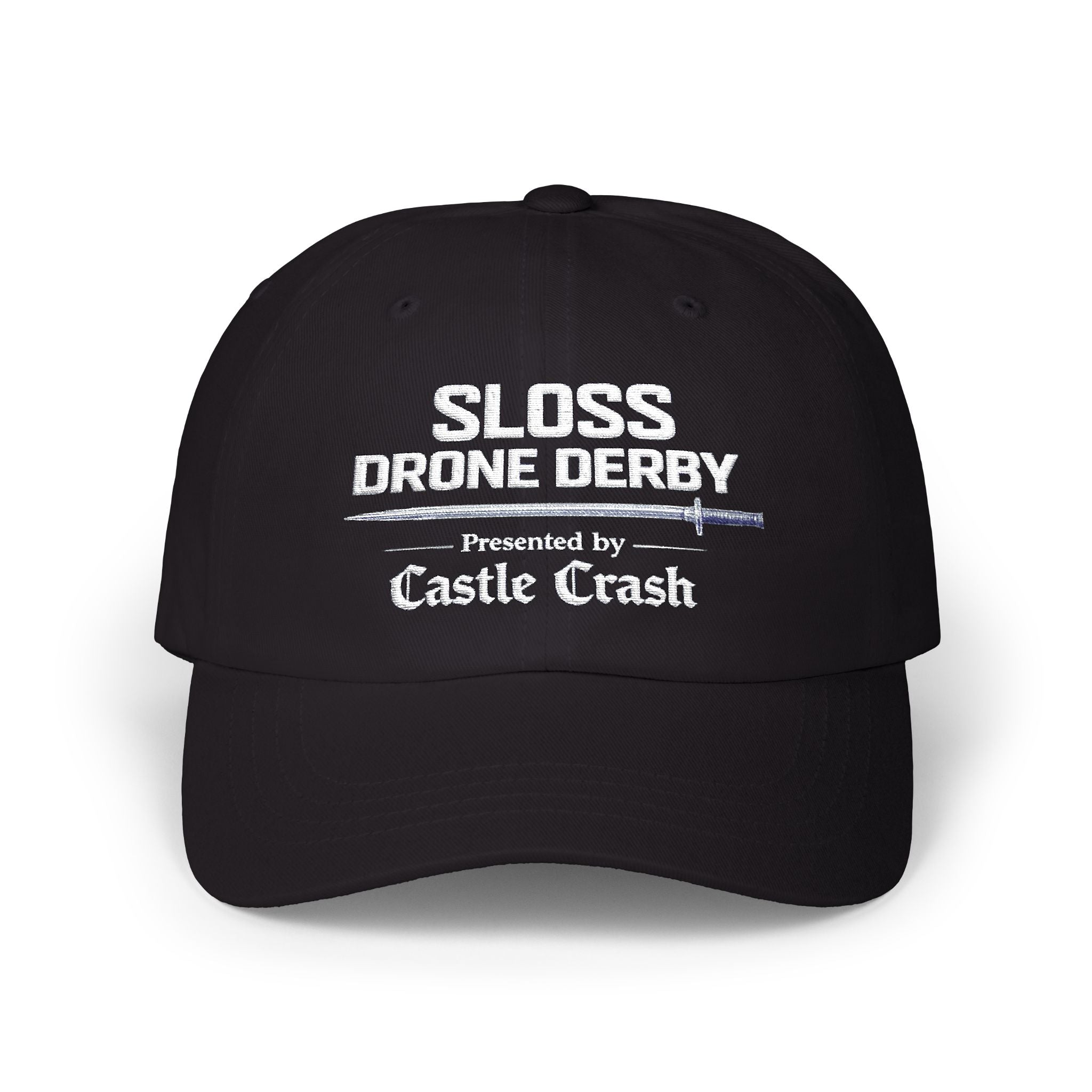 Classic Dad Cap — Sloss Drone Derby Presented by Castle Crash Society Baseball Hat - White Logo
