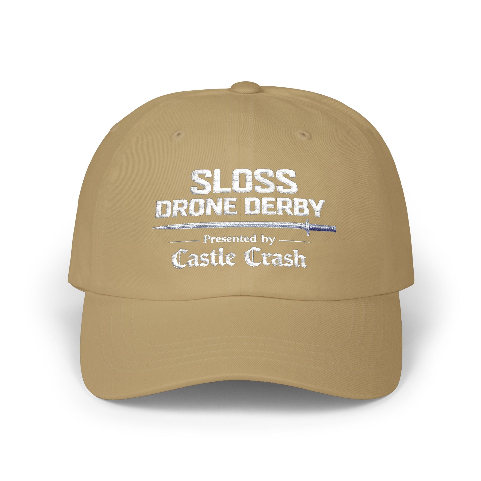 Classic Dad Cap — Sloss Drone Derby Presented by Castle Crash Society Baseball Hat - White Logo