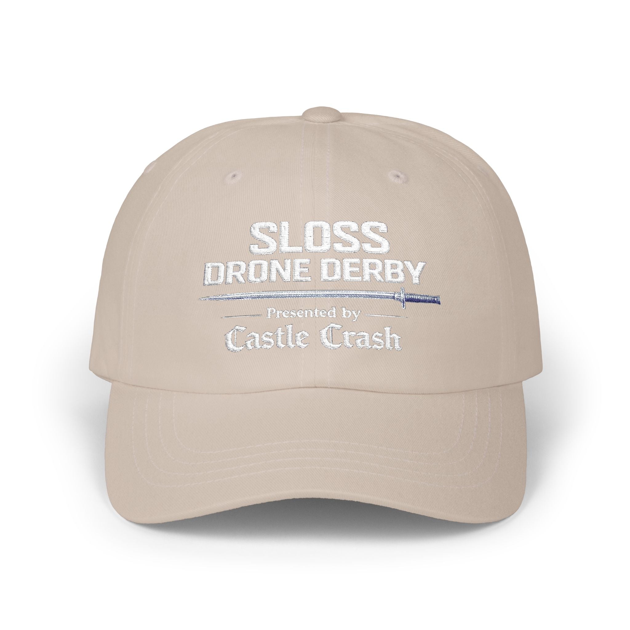 Classic Dad Cap — Sloss Drone Derby Presented by Castle Crash Society Baseball Hat - White Logo