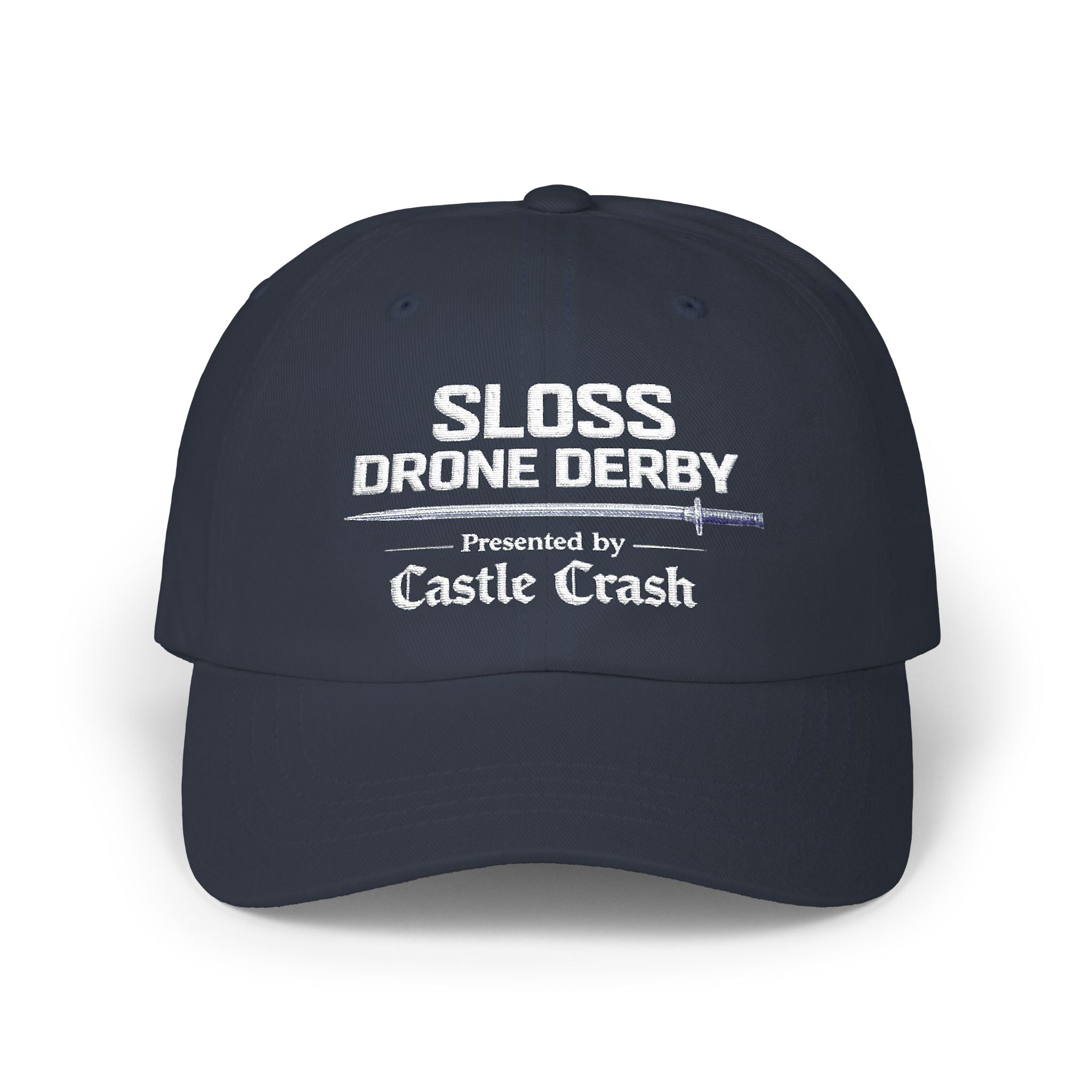 Classic Dad Cap — Sloss Drone Derby Presented by Castle Crash Society Baseball Hat - White Logo