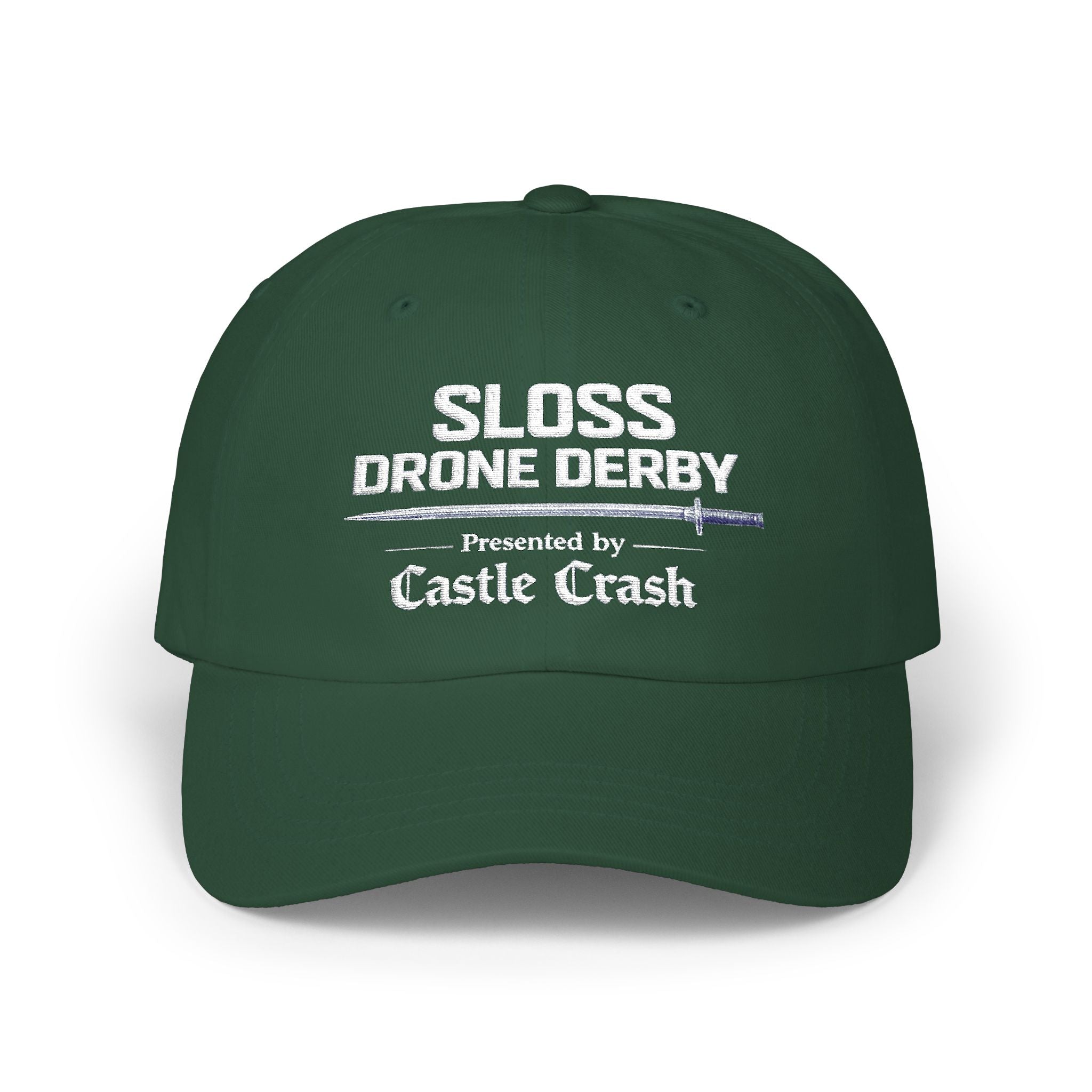Classic Dad Cap — Sloss Drone Derby Presented by Castle Crash Society Baseball Hat - White Logo