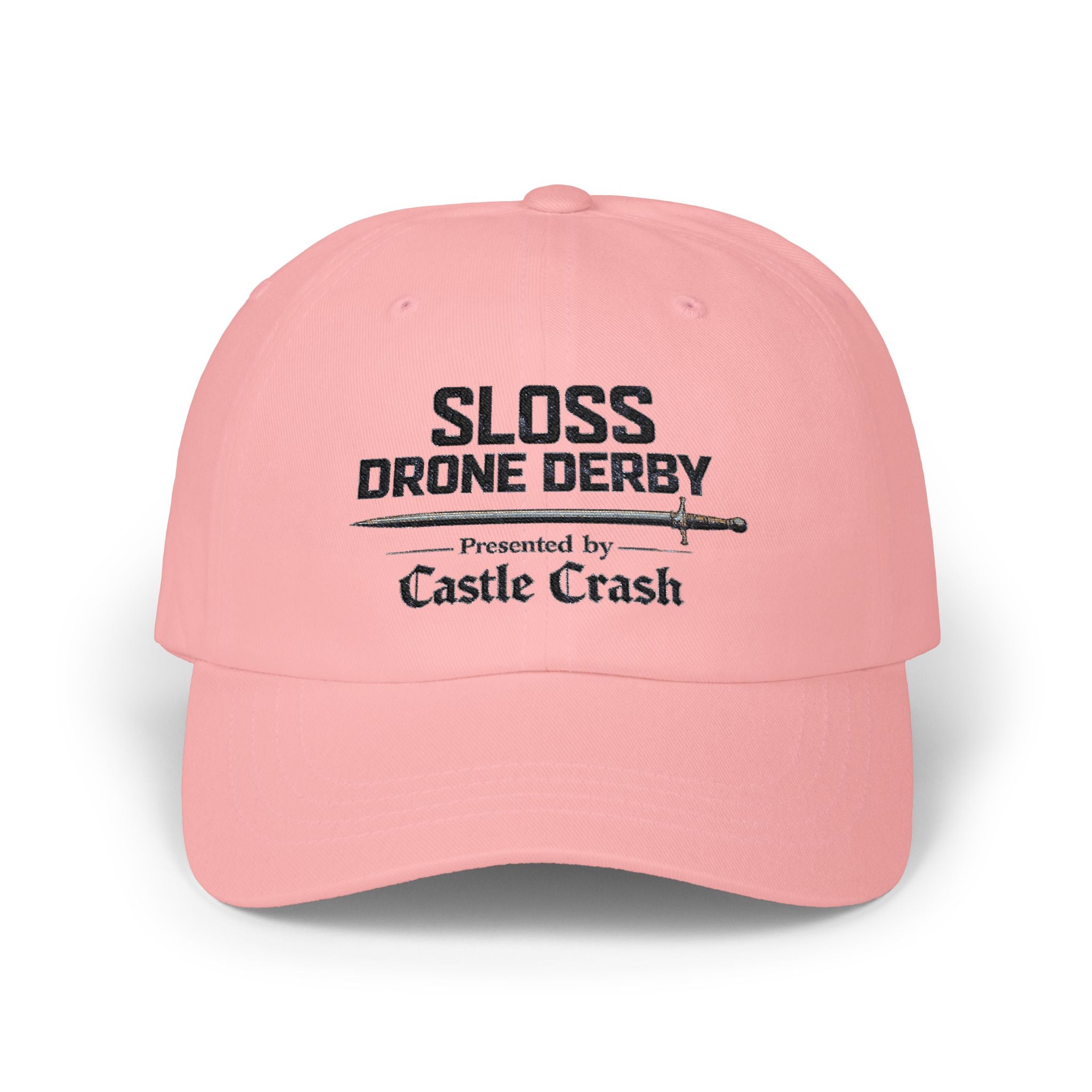 Classic Dad Cap — Black Logo - Sloss Drone Derby Presented by Castle Crash Society Baseball Hat
