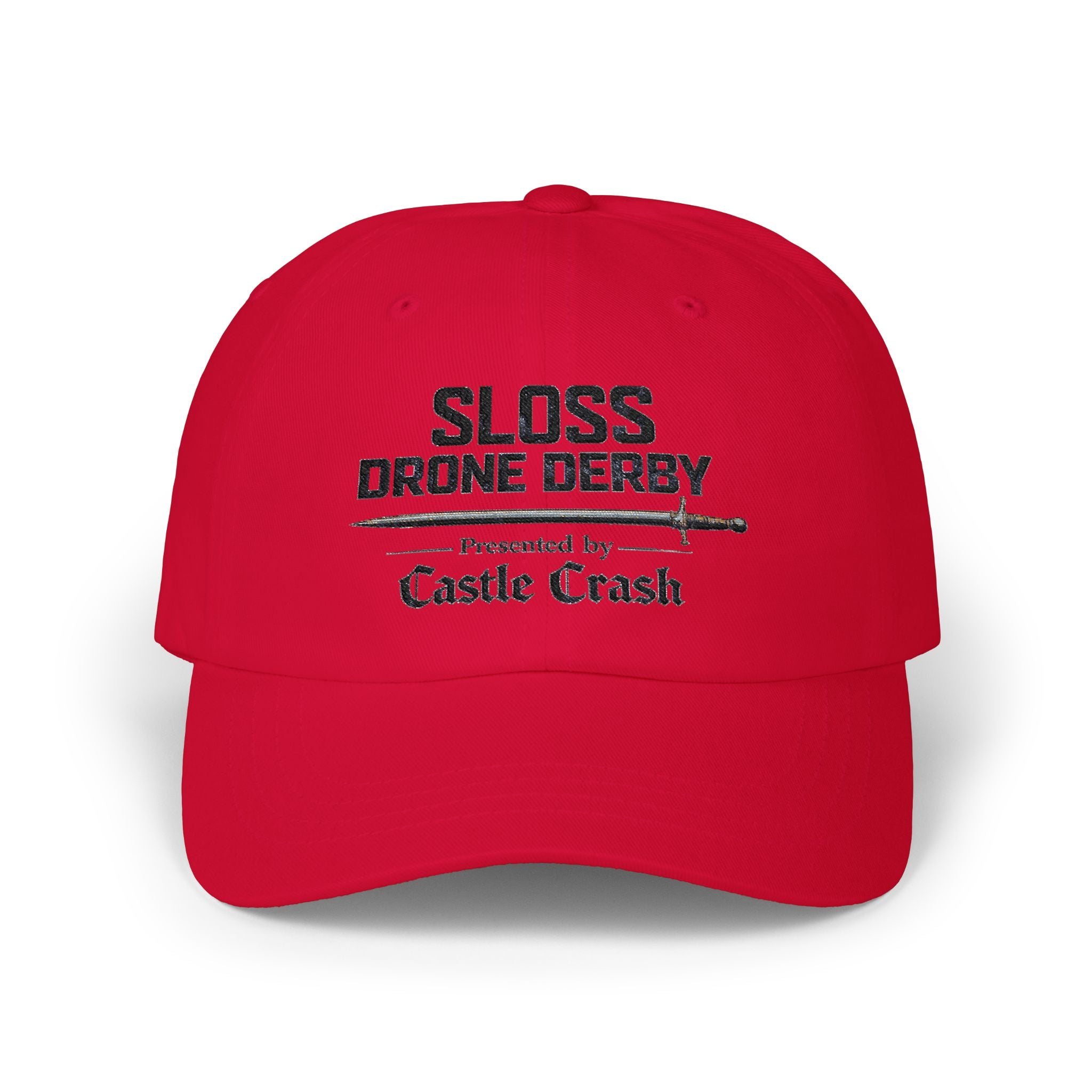Classic Dad Cap — Black Logo - Sloss Drone Derby Presented by Castle Crash Society Baseball Hat