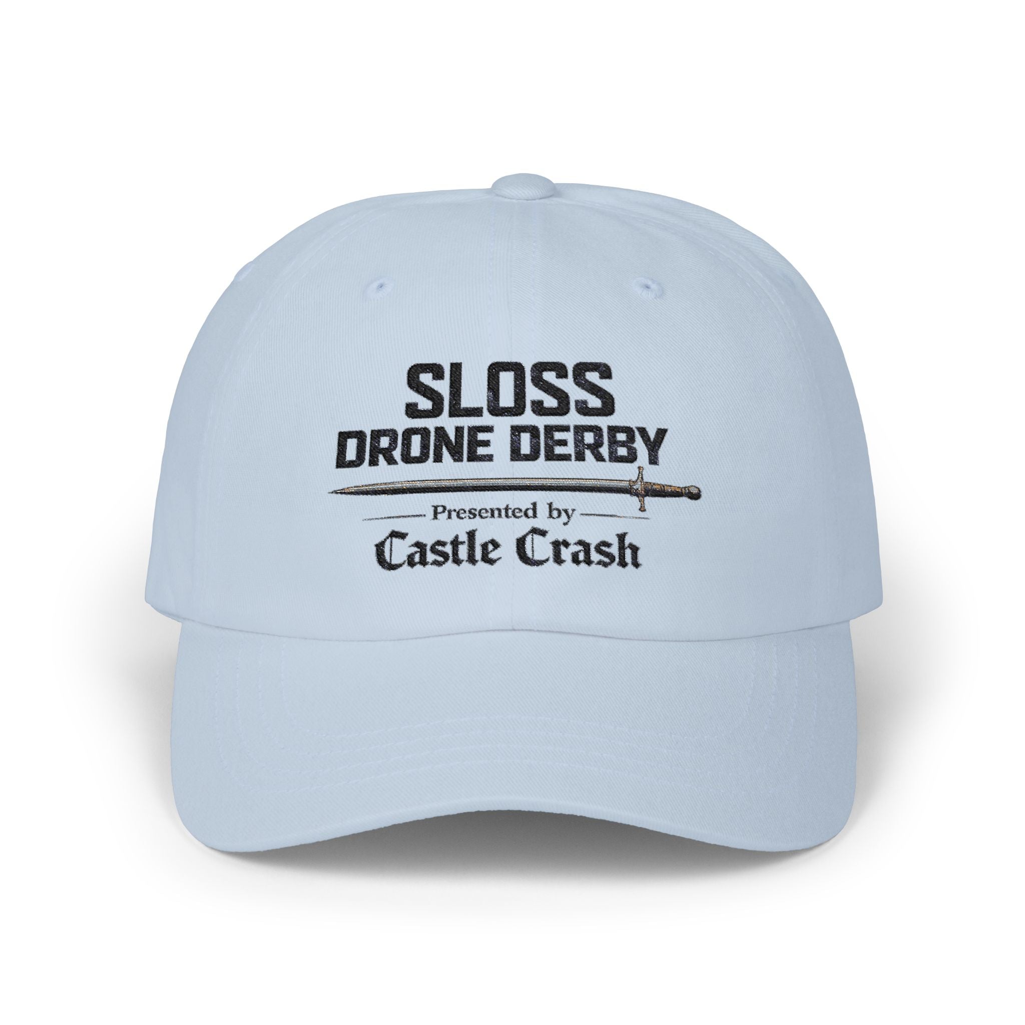 Classic Dad Cap — Black Logo - Sloss Drone Derby Presented by Castle Crash Society Baseball Hat