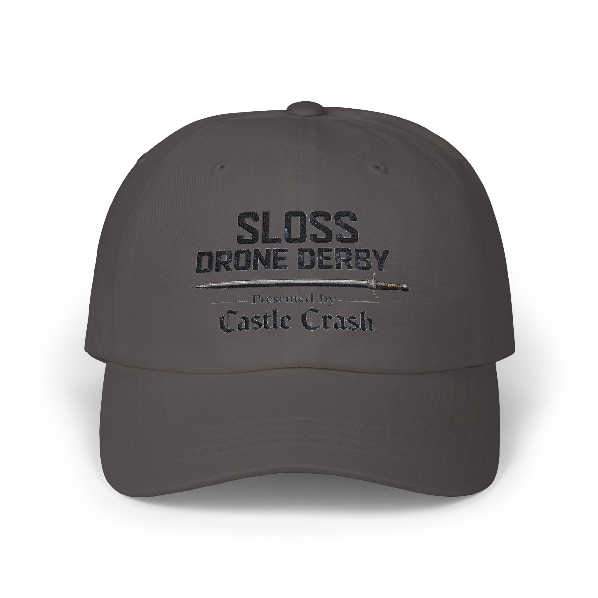 Classic Dad Cap — Black Logo - Sloss Drone Derby Presented by Castle Crash Society Baseball Hat