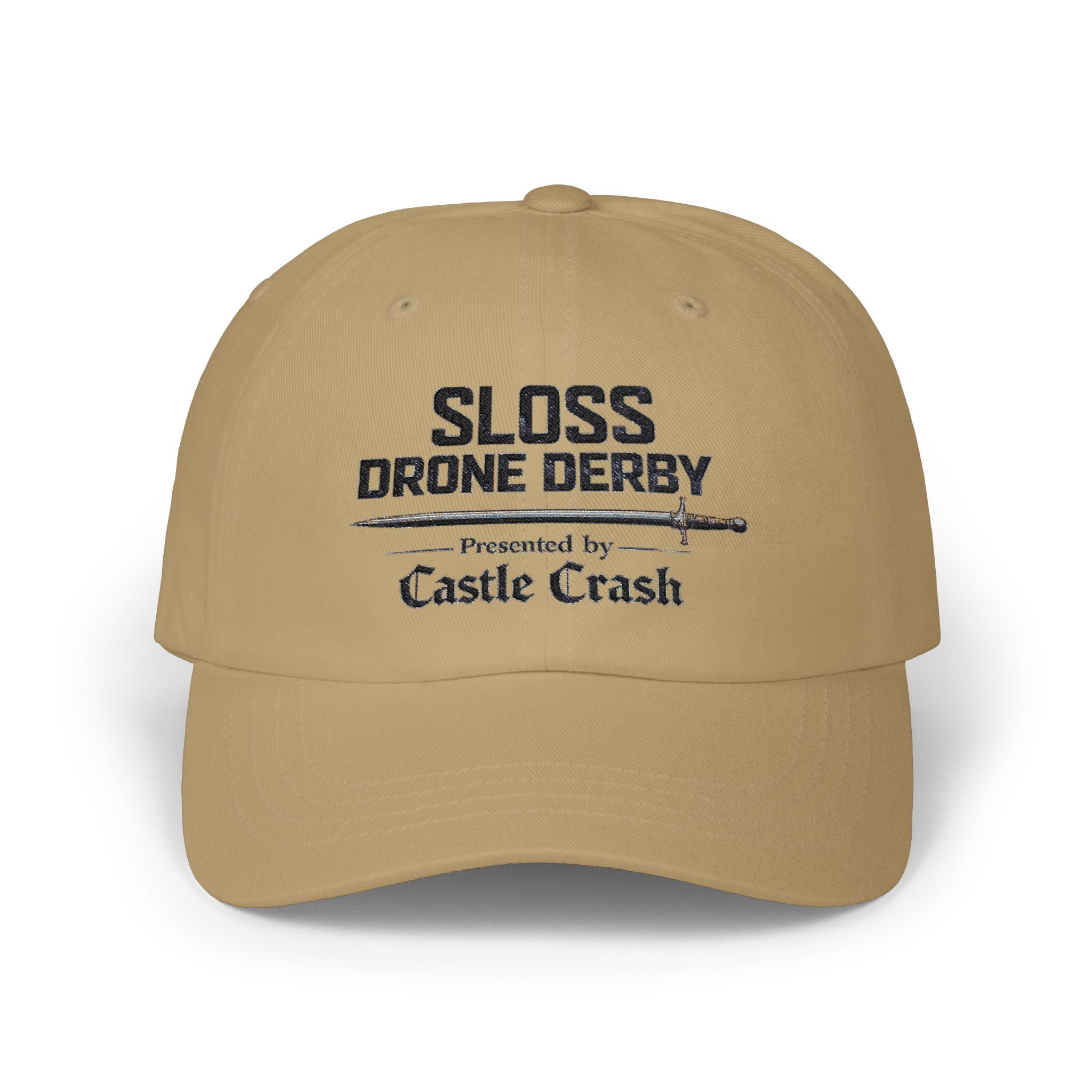 Classic Dad Cap — Black Logo - Sloss Drone Derby Presented by Castle Crash Society Baseball Hat
