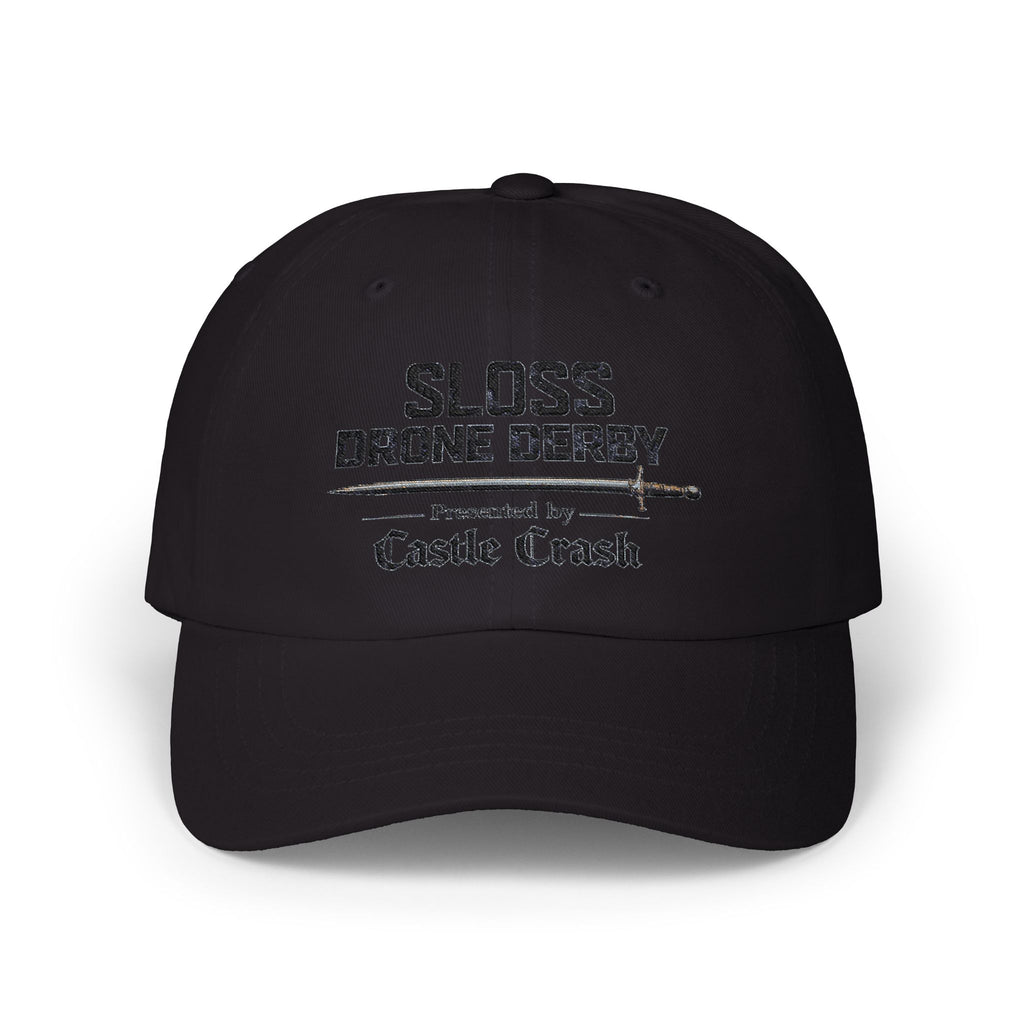 Classic Dad Cap — Black Logo - Sloss Drone Derby Presented by Castle Crash Society Baseball Hat