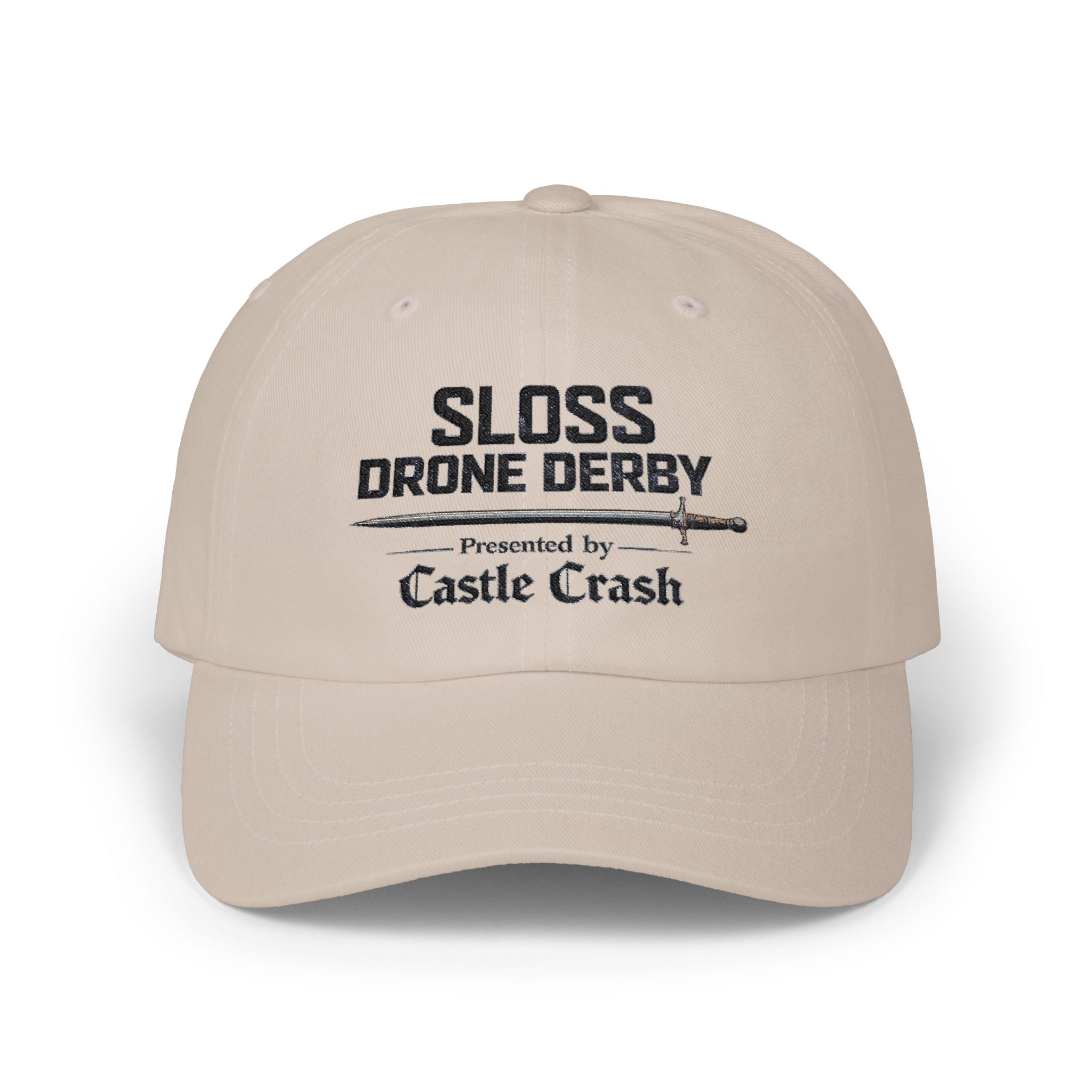 Classic Dad Cap — Black Logo - Sloss Drone Derby Presented by Castle Crash Society Baseball Hat