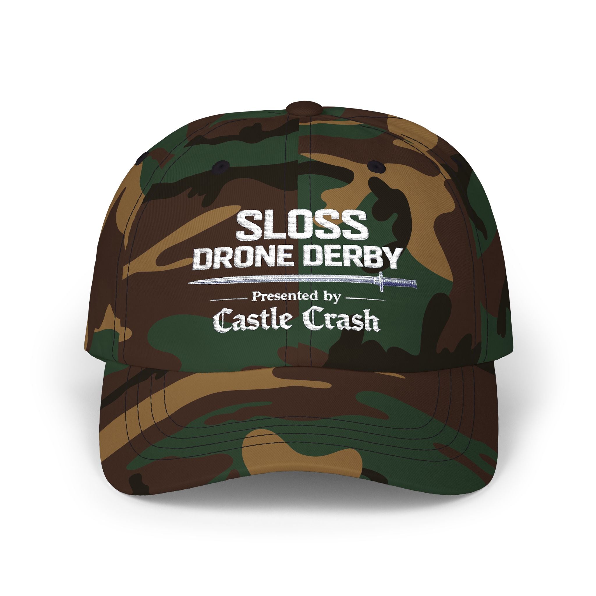 Classic Dad Cap — Sloss Drone Derby Presented by Castle Crash Society Baseball Hat - White Logo