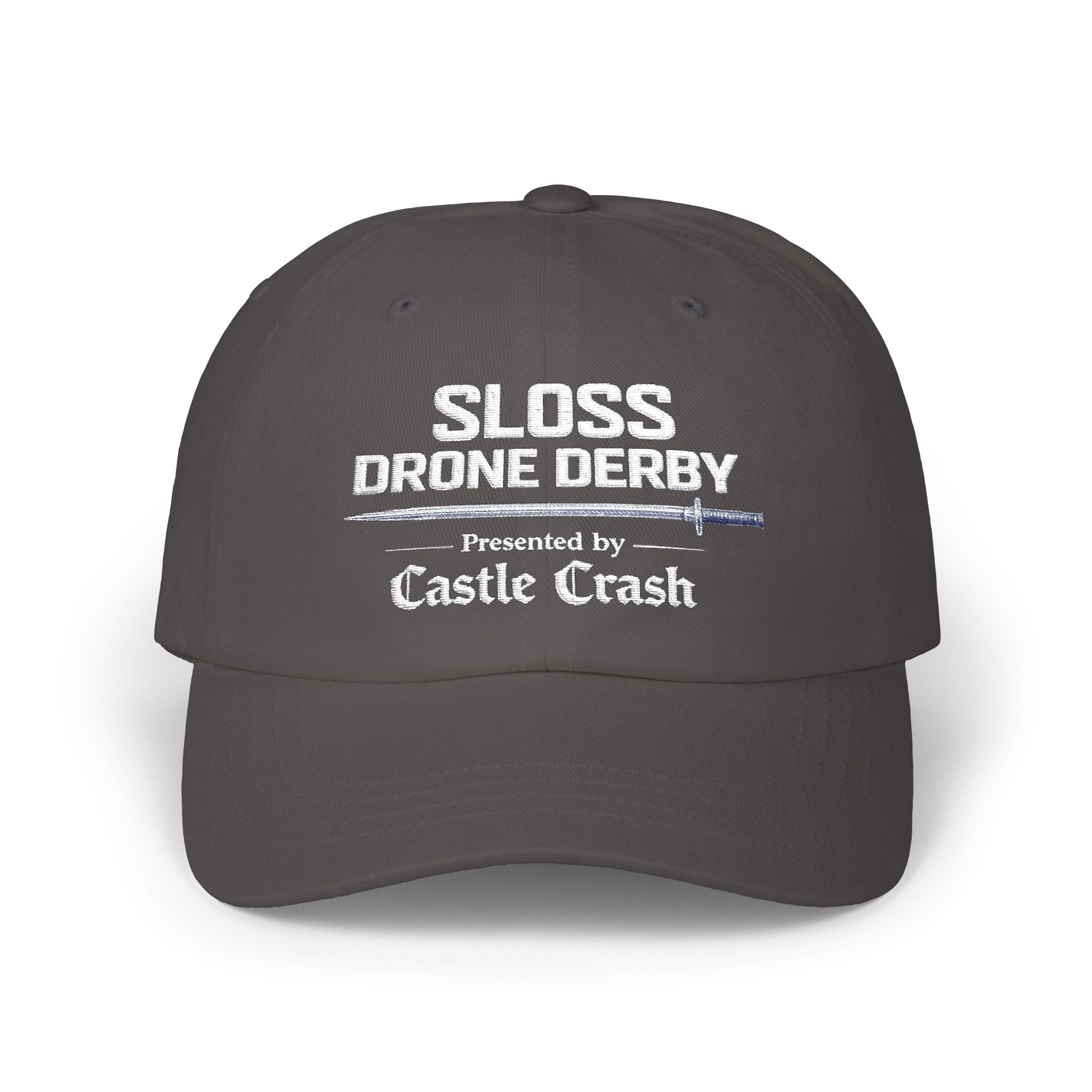 Classic Dad Cap — Sloss Drone Derby Presented by Castle Crash Society Baseball Hat - White Logo