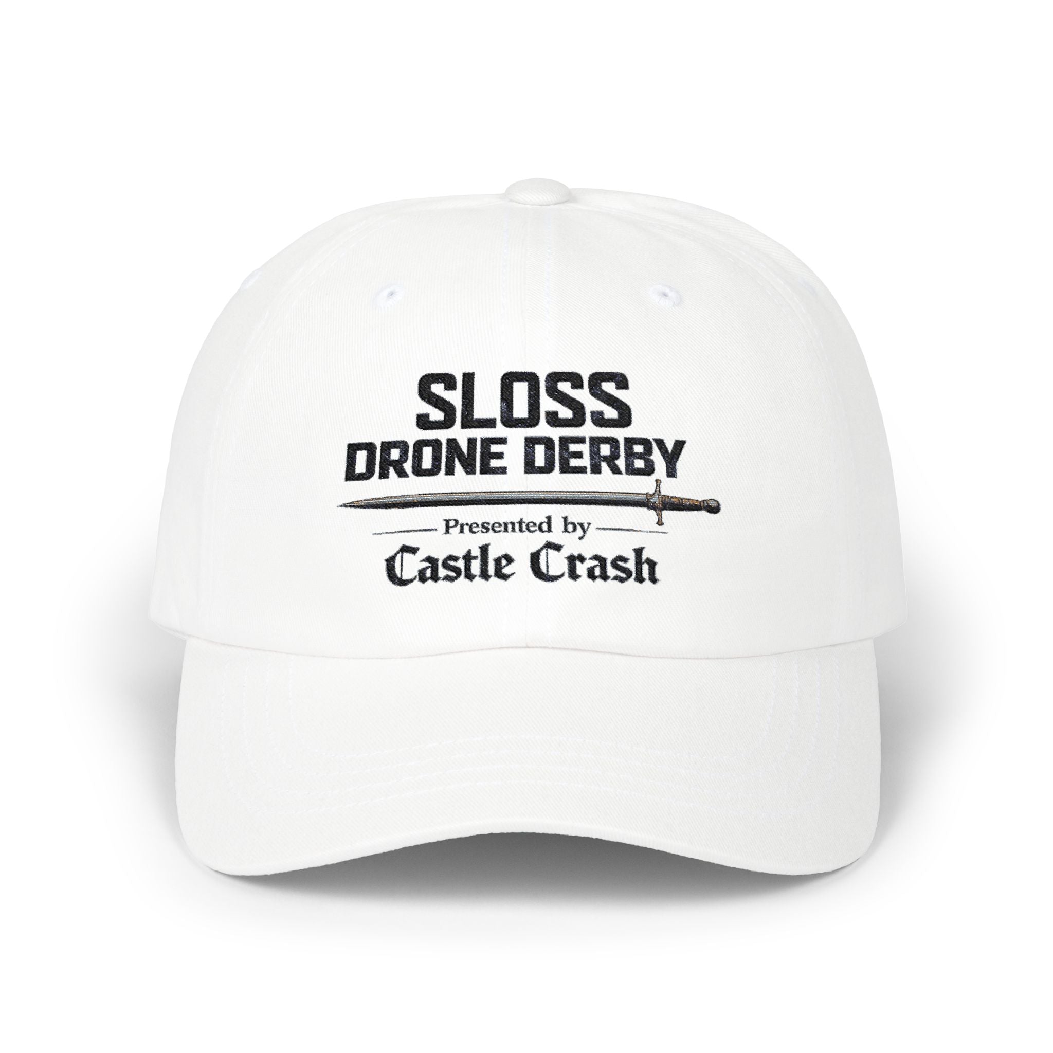 Classic Dad Cap — Black Logo - Sloss Drone Derby Presented by Castle Crash Society Baseball Hat