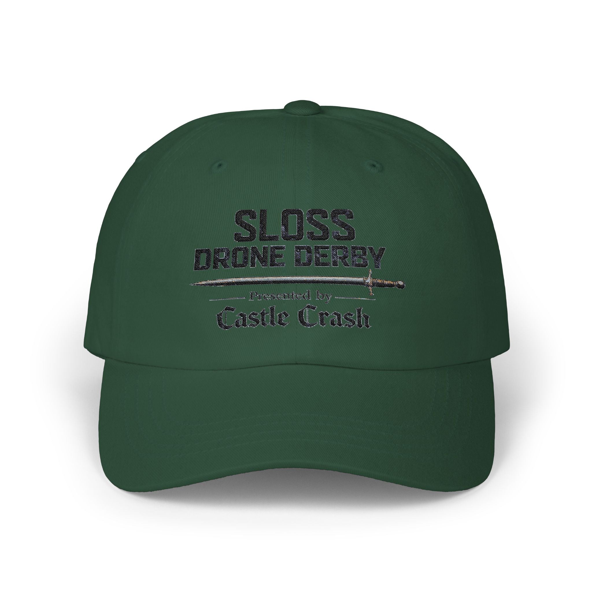 Classic Dad Cap — Black Logo - Sloss Drone Derby Presented by Castle Crash Society Baseball Hat